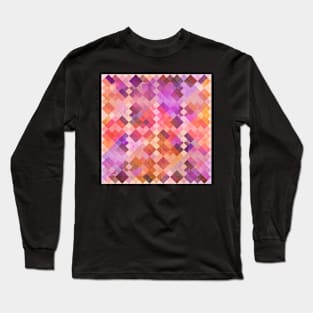 Modern Checkerboard Pink Purple Yellow Long Sleeve T-Shirt